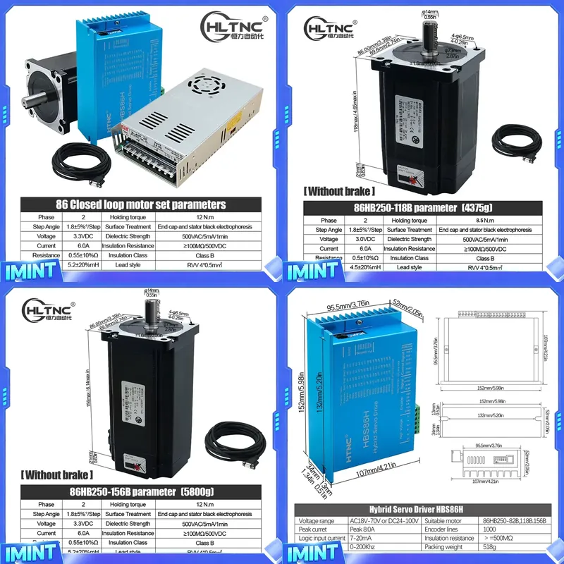 Hybrid Servo Driver Nema 34 8.5Nm - محرك خطوي HLTNC Nema 34 ذو