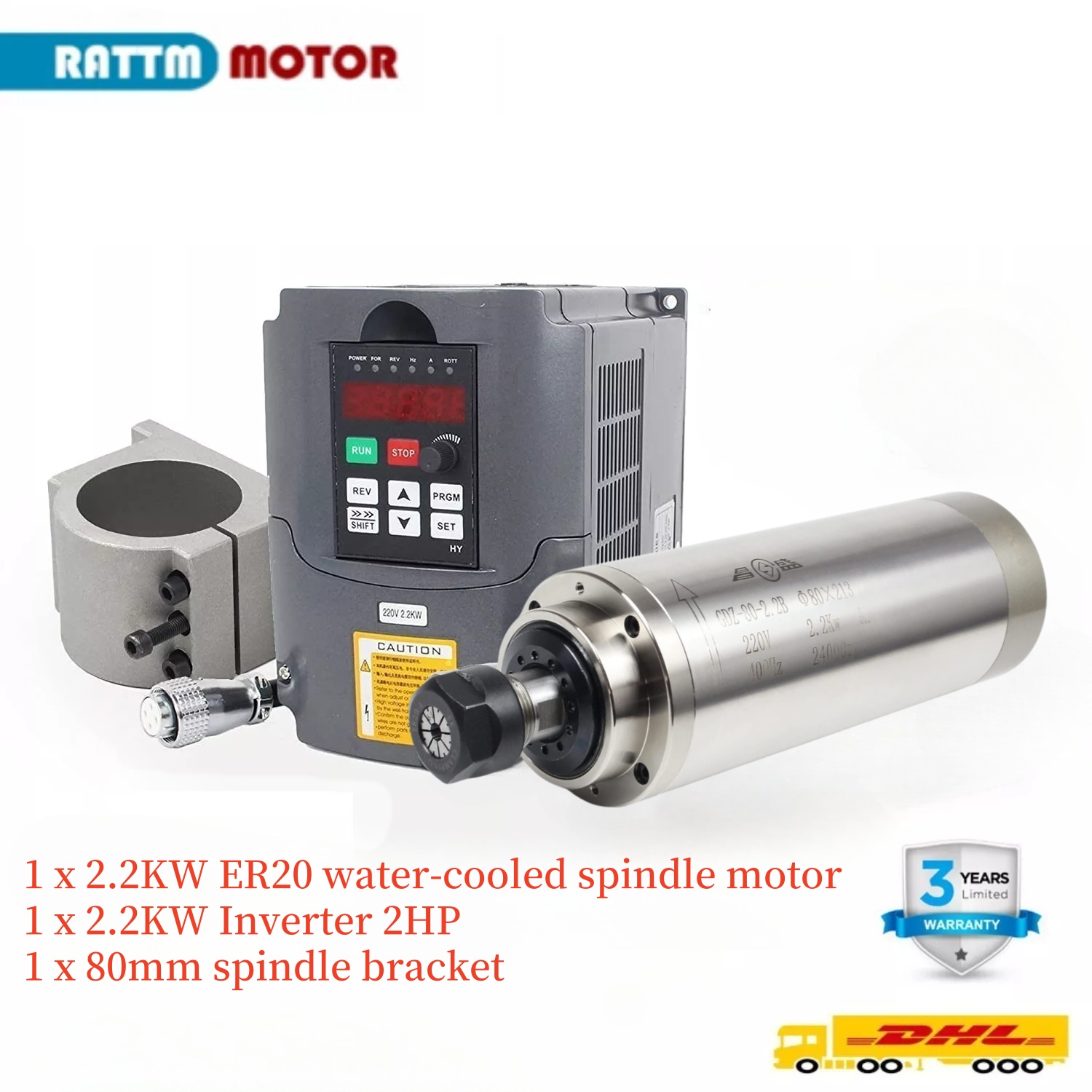 2.2Kw Water Cooled Spindle Kit Vfd - 2.2KW 110V أو 220V 8A GDZ-80-2.2