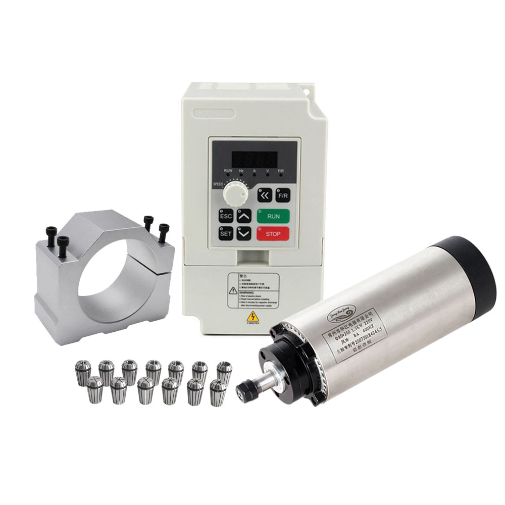Air Cooled 1.5Kw Spindle Motor Inverter 110V - CNC المغزل موتور كيت 80 مللي