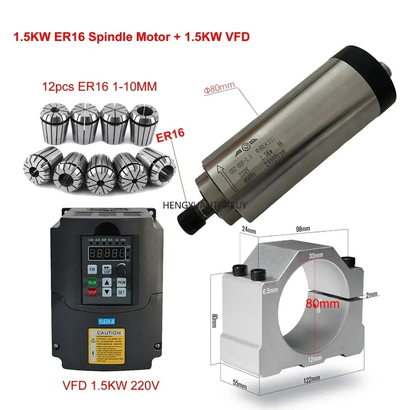 Er20 Collet Chuck Spindle Motor 220V - طقم محرك مغزلي مبرد بالهواء 800