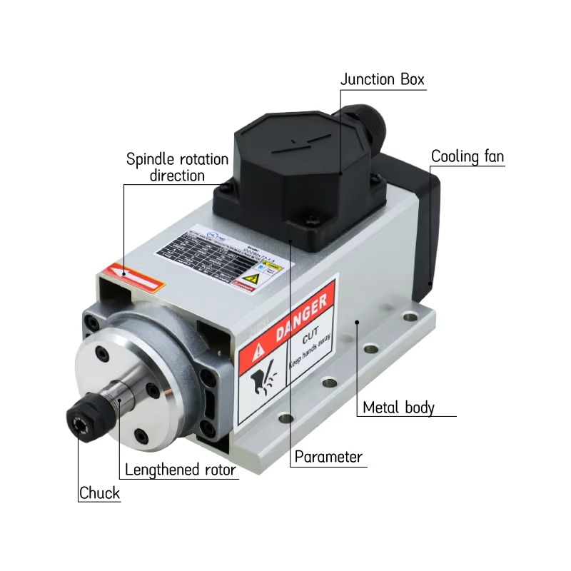 محرك مغزل CNC عالي السرعة 1.5  - مراجعة Er20 Collet Chuck Spindle Motor 220V وسعره
