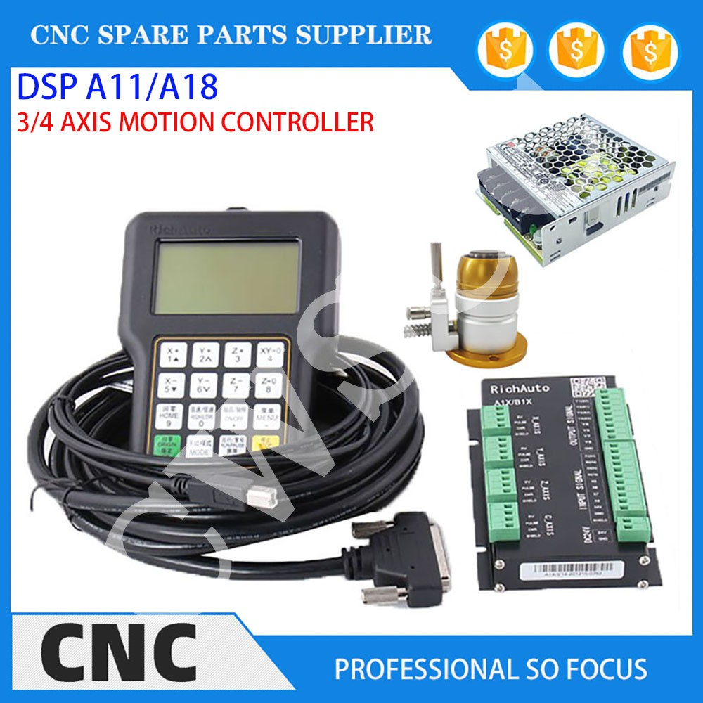 3-محور 4-محور ماكينة بتحكم رقم - مراجعة Richauto A11 Dsp Controller 3 Axis وسعره