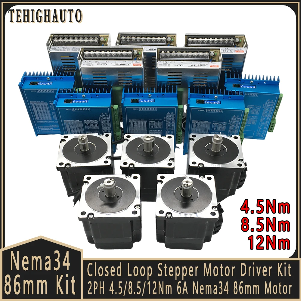 Nema34 86mm مجموعة محرك متدرج  - مراجعة Hybrid Servo Driver Nema 34 8.5Nm وسعره