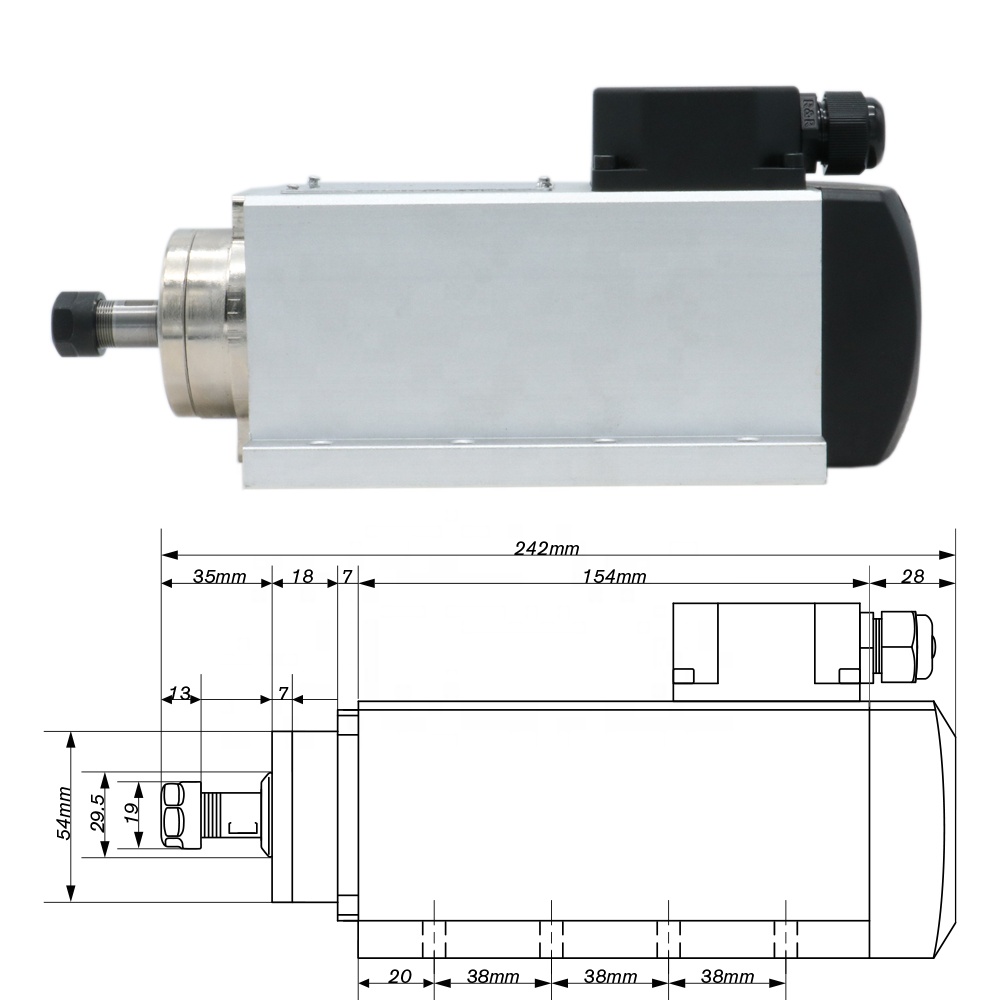 HLTNC 1.5kw فلاش تبريد الهواء  - مراجعة Air Cooled 1.5Kw Spindle Motor Inverter 110V وسعره
