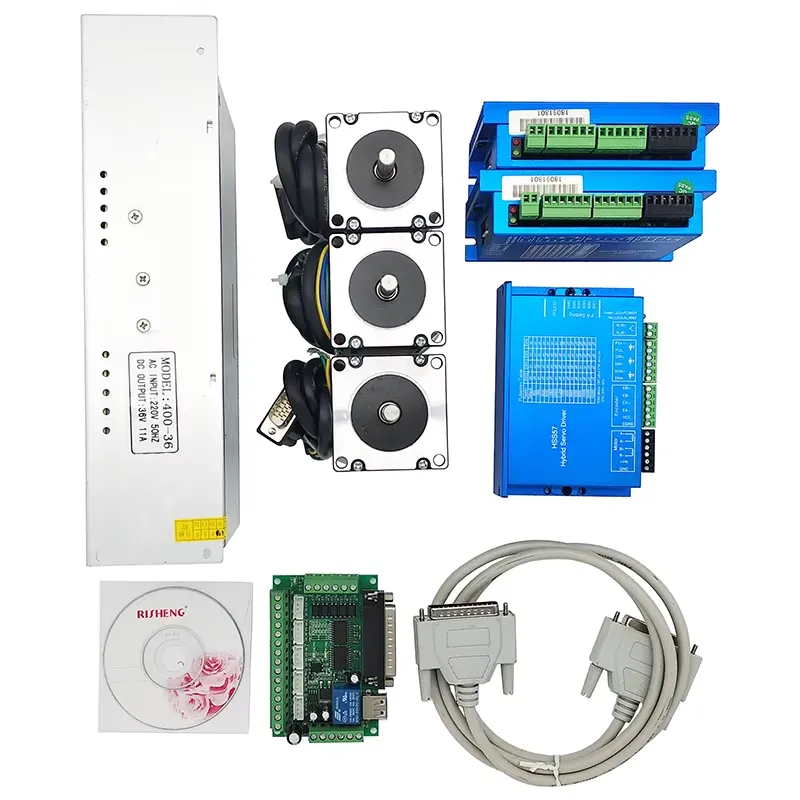 طقم محركات سيرفو CNC ثلاثية ال - مراجعة Nema 23 Closed Loop Stepper Motor Driver Kit وسعره