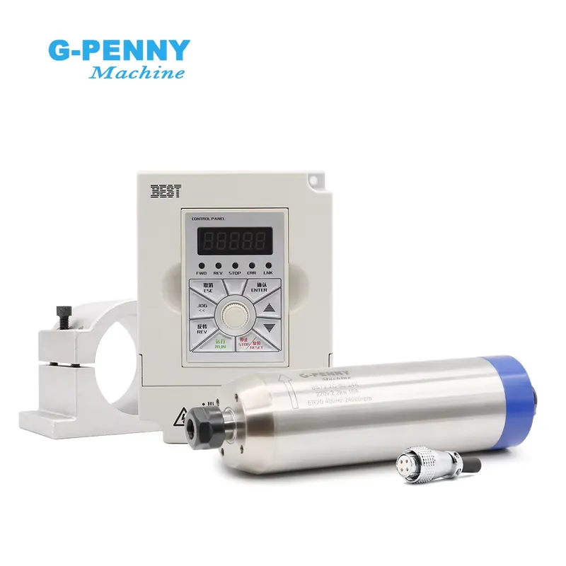 محرك G-penny بقوة 2.2 كيلو واط - مراجعة 2.2Kw Water Cooled Spindle Kit Vfd وسعره