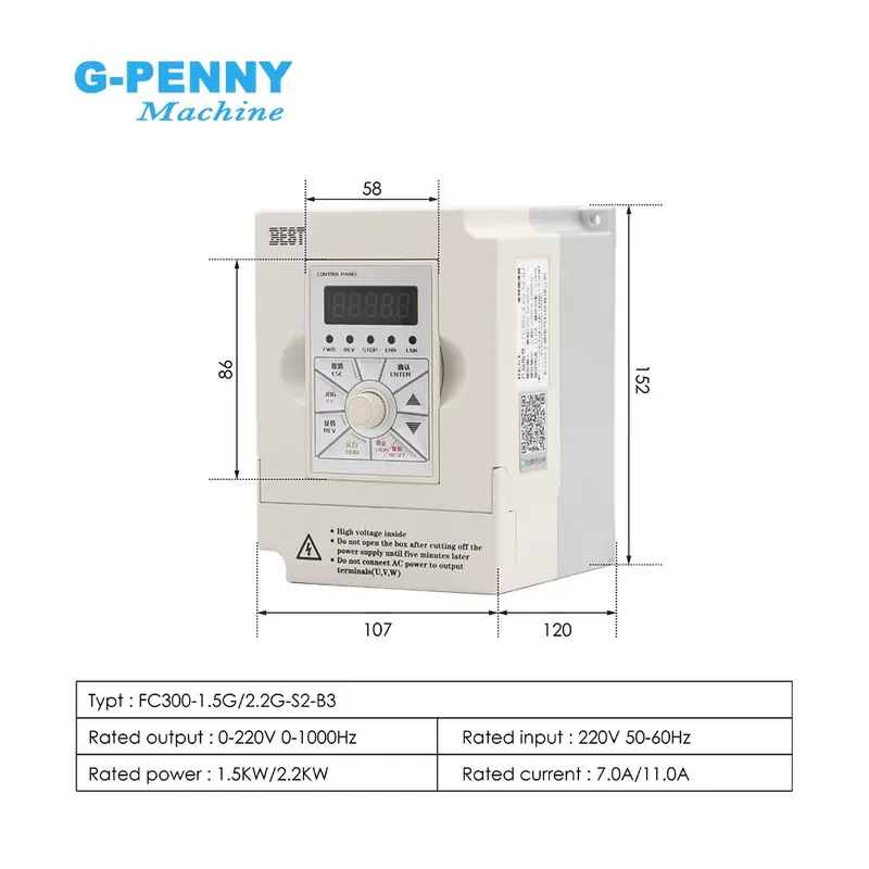 محرك G-penny بقوة 2.2 كيلو واط - مراجعة 2.2Kw Water Cooled Spindle Kit Vfd وسعره