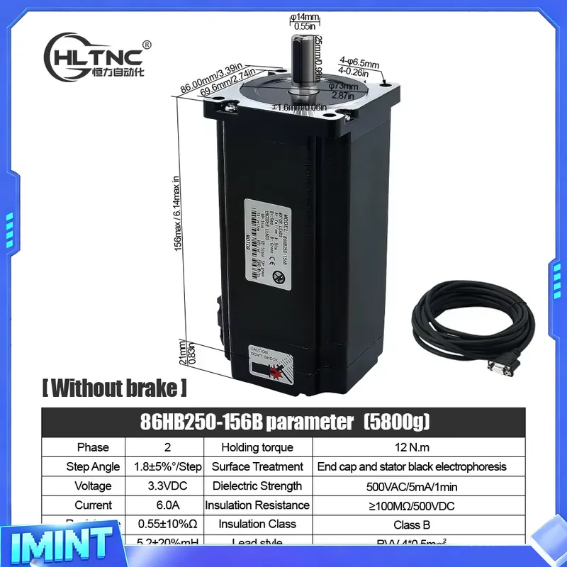 محرك خطوي HLTNC Nema 34 ذو حلق - مراجعة Hybrid Servo Driver Nema 34 8.5Nm وسعره