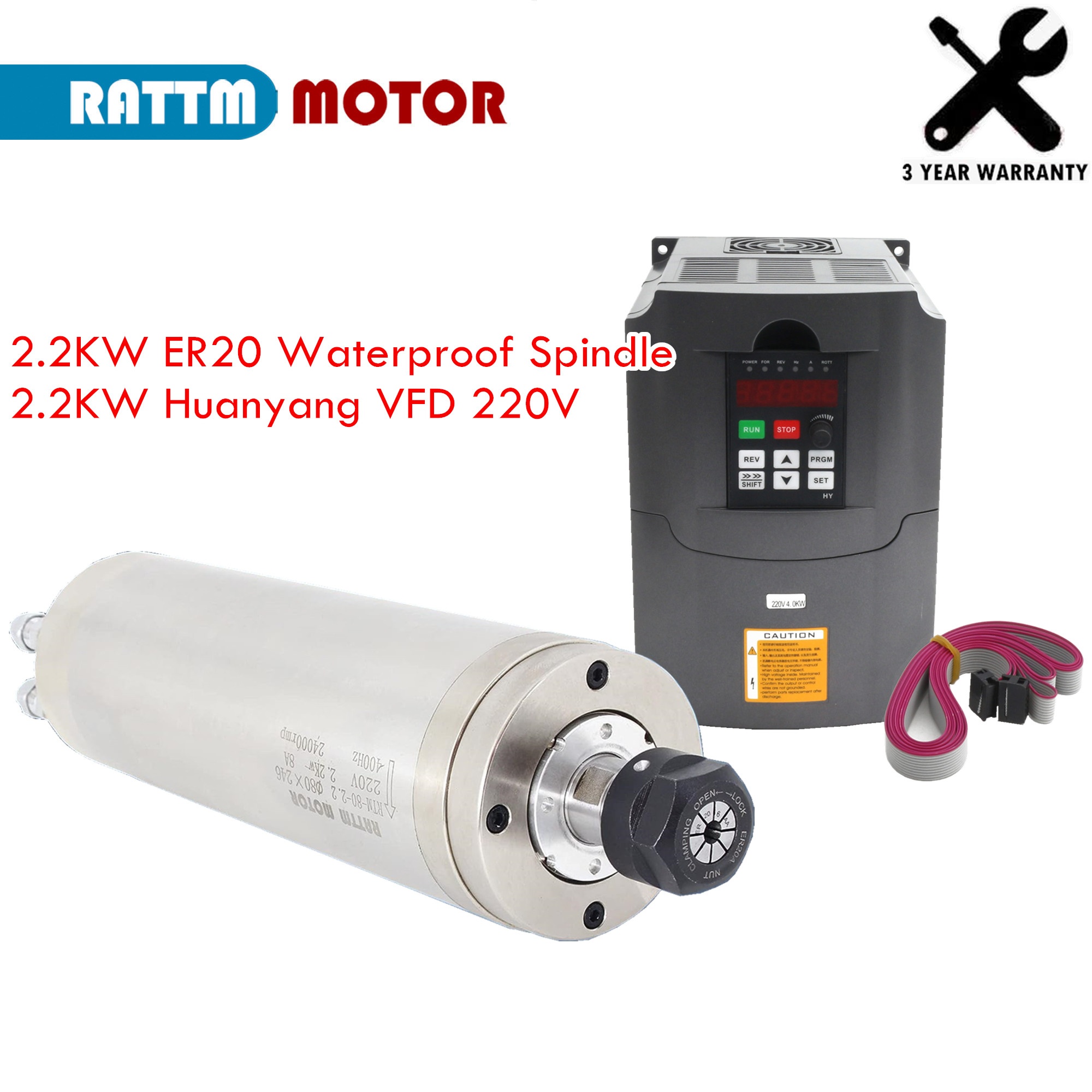 مقاوم للماء المياه المبردة CNC - مراجعة 2.2Kw Water Cooled Spindle Kit Vfd وسعره