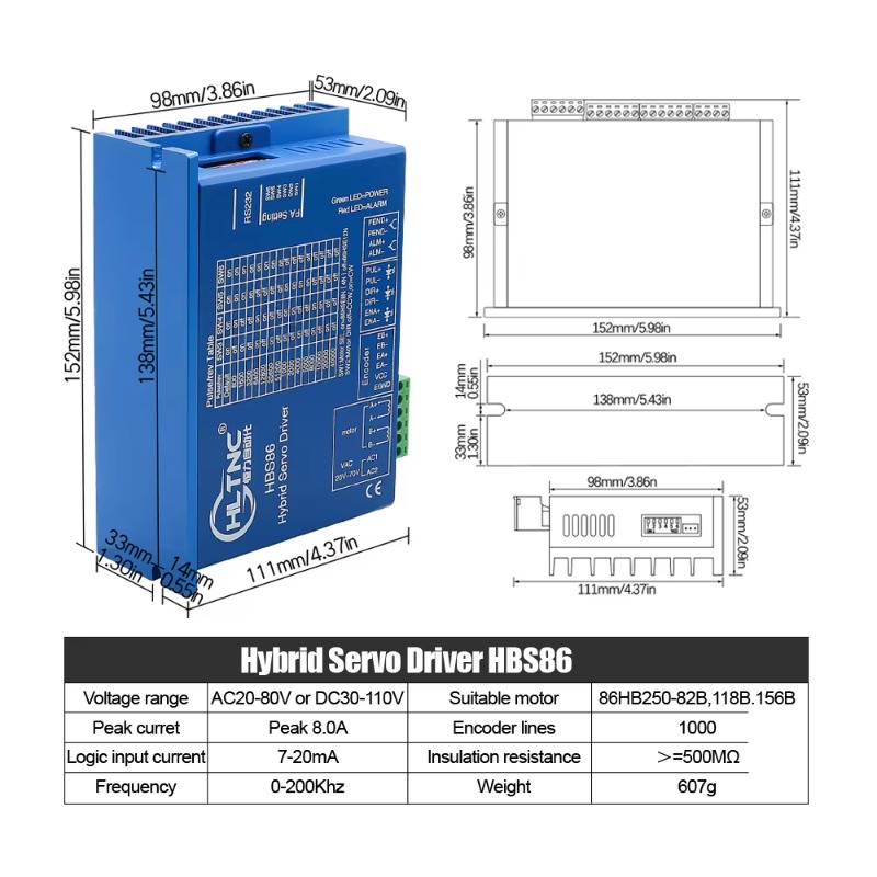 طقم محرك ستيبر مغلق الدائرة رب - مراجعة Hybrid Servo Driver Nema 34 8.5Nm وسعره