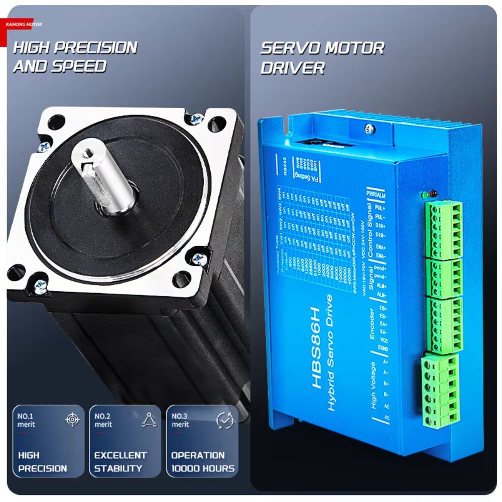 طقم سيرفو هجين بحلقة مغلقة من  - مراجعة Hybrid Servo Driver Nema 34 8.5Nm وسعره