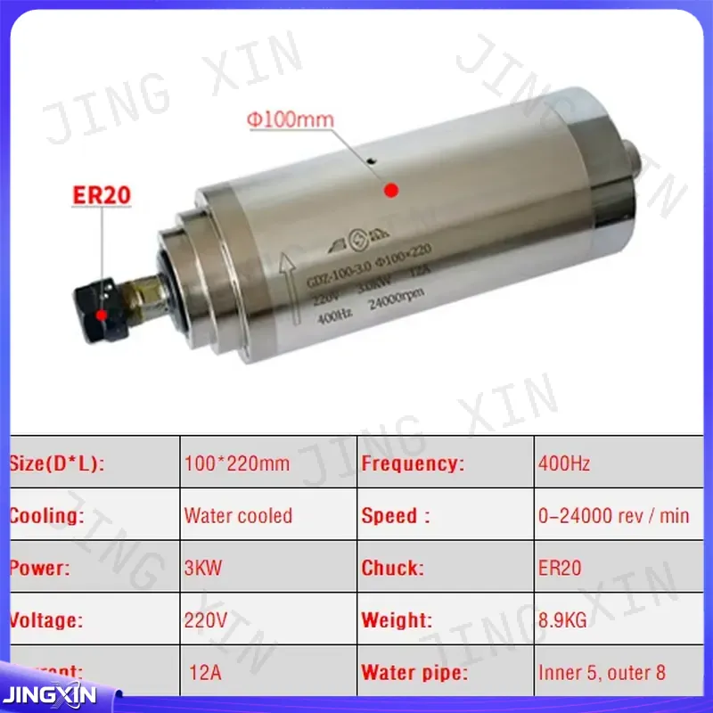 محرك مغزل CNC مخصص بقوة 2.2 كي - مراجعة Er20 Collet Chuck Spindle Motor 220V وسعره